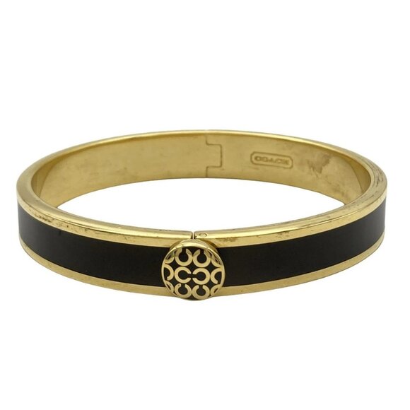 Auth COACH - Black Gold Hardware Bangle - Picture 1 of 4
